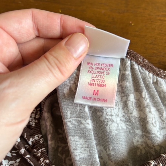 Y2K Babydoll Brown Floral Tunic Top - Picture 8 of 8